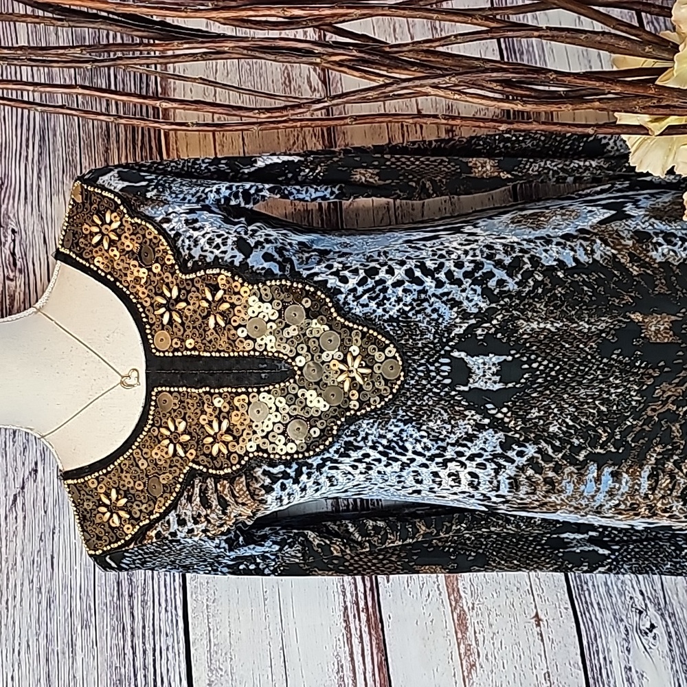 NWOT ISABEL SNAKE PRINT LONG SLEEVE SLINKY DRESS